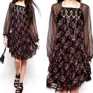 FREE PEOPLE MIDNIGHT GARDEN ELSIE DRESS